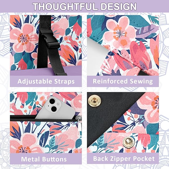 Adalore Women's Yoga Bag with Yoga Mat Carrier - Large Mat Pocket Fitness Tote for Pilates, Gym, Travel, Office & Beach