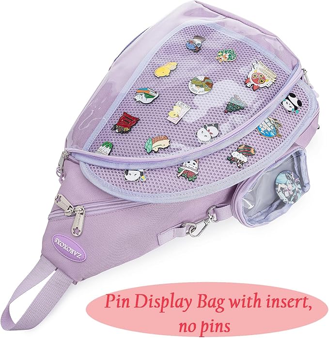 ZAROXOXS Mens Womens Oxford Ita Bag Pin Display Chest Pack Single Shoulder Bag Sport Backpack Packs Hiking Daypack