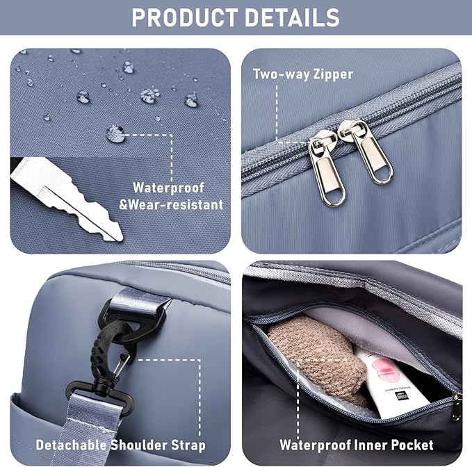 NPBAG Women Travel Duffel, Multi Functional Large Expandable Weekender Carry-on Tote, Gym Workout Overnight Bag, Mommy Hospital Bag for Labor and Delivery