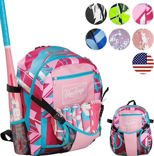 Rawlings | REMIX Backpack Equipment Bag | T-Ball & Youth Baseball/Softball | Pink (Pack of 6)