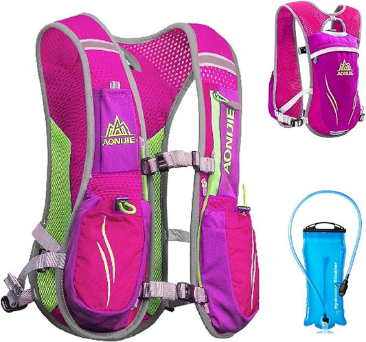 YAPJEB Running Hydration Vest Lightweight Water Pack for Men Women 5L 5.5L Backpack for Marathon Trail Race Hiking Cycling Camping Jogging