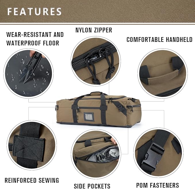 86l Large Duffel Bag For Travel, Gym & Sports - Water Repellent Polyester, Hidden Straps, Shoe Compartment - Perfect Luggage Duffle Bag Or Backpack For Men & Women