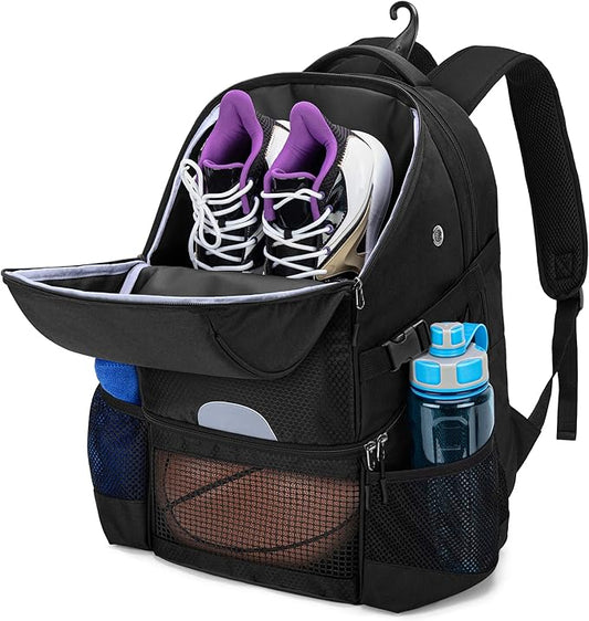 DSLEAF Basketball Backpack for Men, Soccer Bag with Ball Compartment & Shoe Compartment for Basketball, Soccer, Volleyball Training