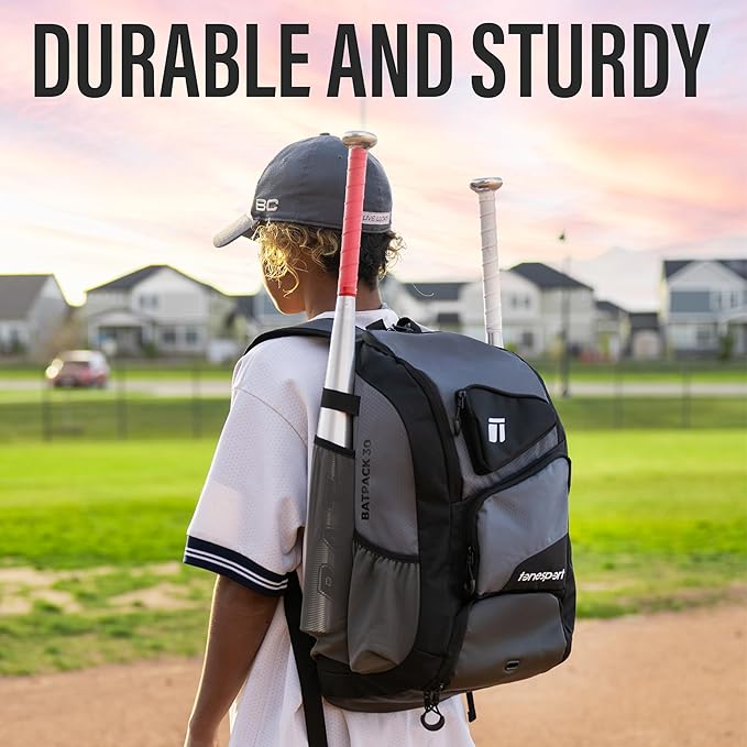 Baseball Bag - Backpack for Baseball, Softball, Tball - Adults & Youth Bat Bag