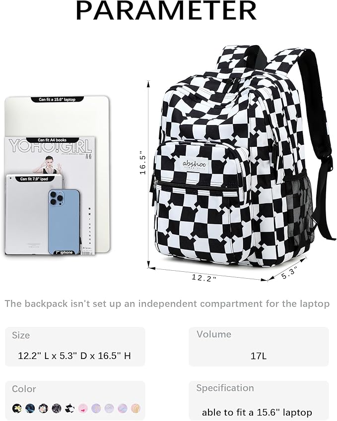 abshoo Classical Basic Travel Backpack For School Water Resistant Bookbag | For School, For School