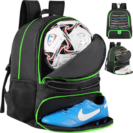 Basketball Bag Backpack for Men Women with Ball & Shoes Compartment 30L Capacity Lightweight Breathable Boys Girls Soccer Ball Bag Backpack Fit Volleyball Football Sports Travel School Gym