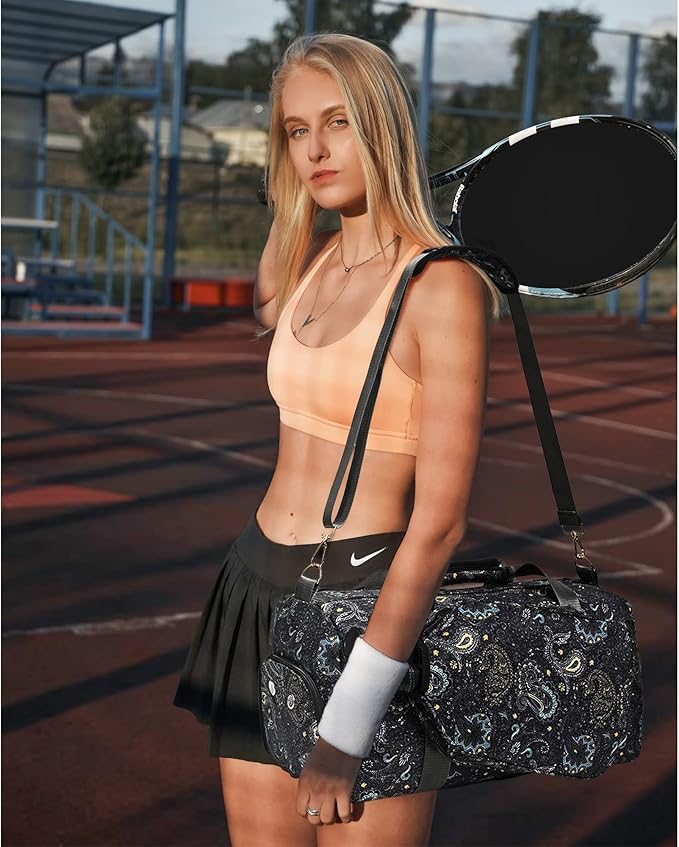 Boulder Bee Pickleball Bags, Premium Pickleball Tote Bag for Girls, Women’s Hand/Shoulder Gym Bag w Water Bottle Holder, with Pickleball Racquet/Paddle Holder