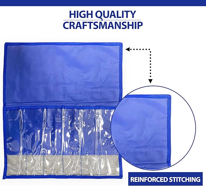 6-Pocket Lure Bag 2 Pcs Blue, for Saltwater & Freshwater Tackle Storage, Includes Multi-Compartment Organizer, Ideal for Offshore Fishing & Traveling Anglers