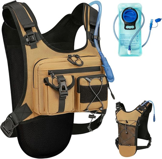 Criuage USA Original Patent Running Hydration Vest Backpack, Lightweight Chest Pack with 2.0L Water Bladder Bag Daypack for Hiking Running Cycling Race Marathon for Women Men