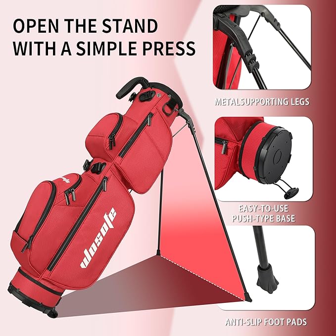 3-Way Dividers Lightweight Golf Stand Bag for Men Women, Mini Small Par3 Golf Bag,Driving Range Executive Courses Portable and Durable with Adjustable and Detachable Dual - Shoulder Straps Rain Cover