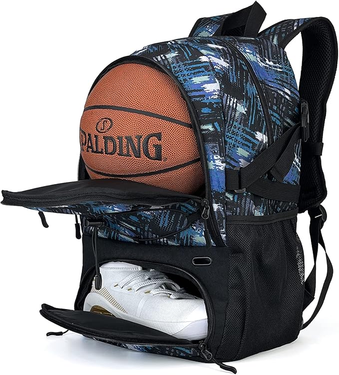 GRANDUP Basketball backpack with ball and shoes compartment Fit Volleyball, soccer, Swim, Gym, Travel, and School, large capacity sports training equipment bags