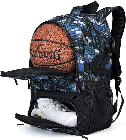 GRANDUP Basketball backpack with ball and shoes compartment Fit Volleyball, soccer, Swim, Gym, Travel, and School, large capacity sports training equipment bags