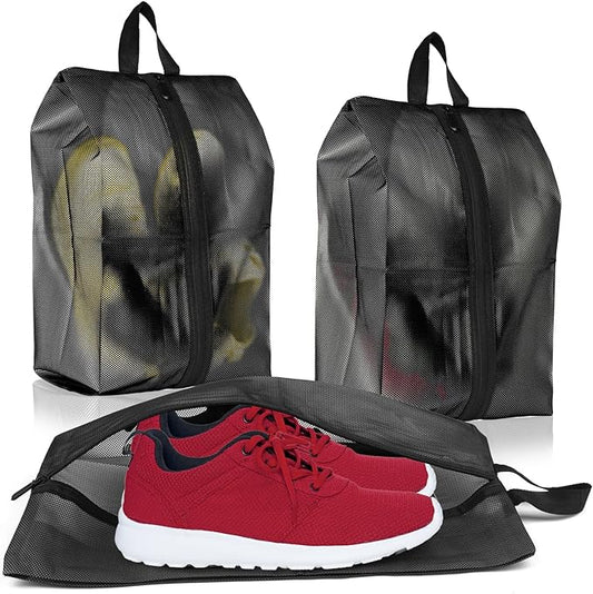Shoe Bags for Travel, Set of 2 Pack Shoe Travel Bags for Packing, Large Waterproof Portable Travel Shoe Bag with Zipper Travel Gym Soccer Sneaker Golf Dance Essentials for Women and Men
