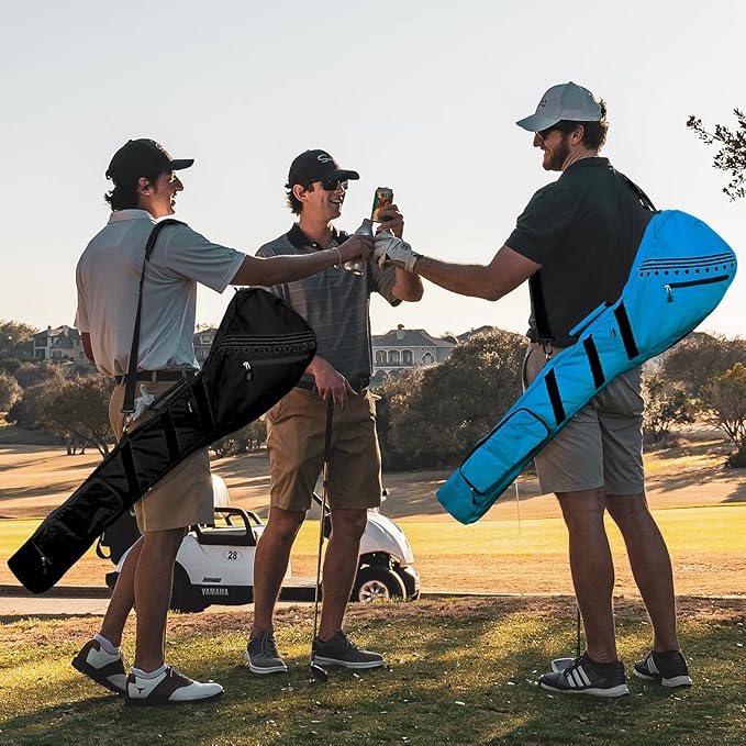 Big Teeth Golf Sunday Bag, Small Golf Bag Lightweight, Par 3 Golf Bag for A Few Clubs Driving Range, Practice with Carry Shoulder Strap Foldable Multi-Colour