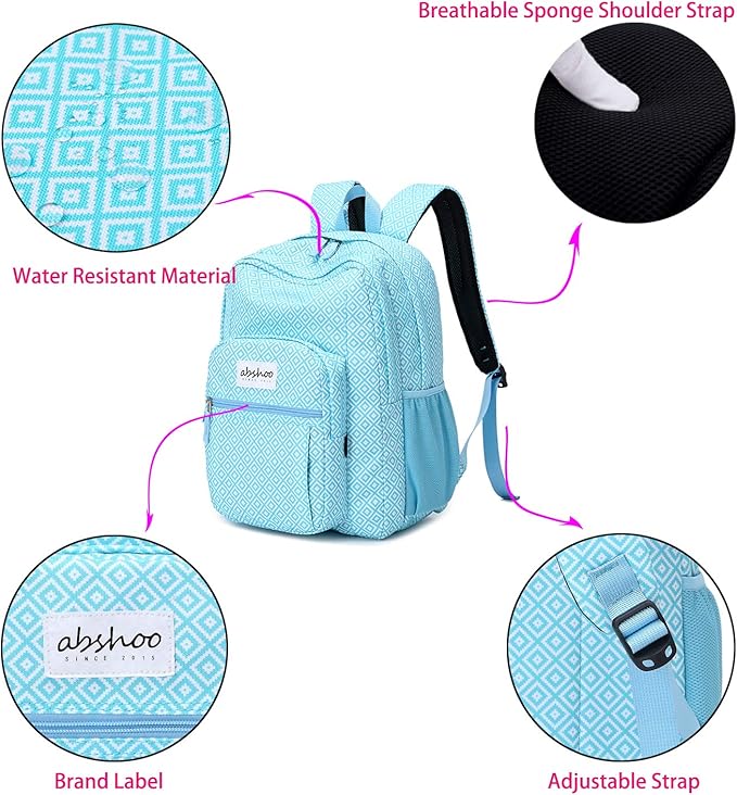 abshoo Classical Basic Travel Backpack For School Water Resistant Bookbag | For School, For School