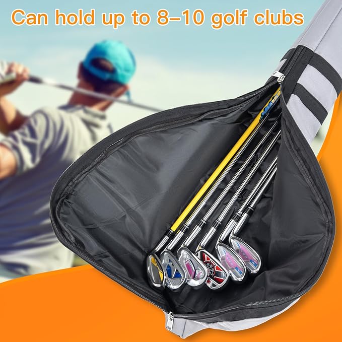 AKOZLIN Golf Clubs Carry Bag 8-10 Lightweight Foldable Travel Sunday Golf Case with Strap Waterproof Sunday Bag