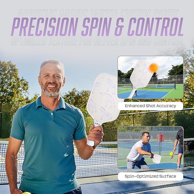 ARTI Pickleball Paddles Set of 2-USAPA Approved Fiberglass Surface Pickleball Set,2 Pickleball Rackets, 4 Balls and 1 Portable Carry Bag