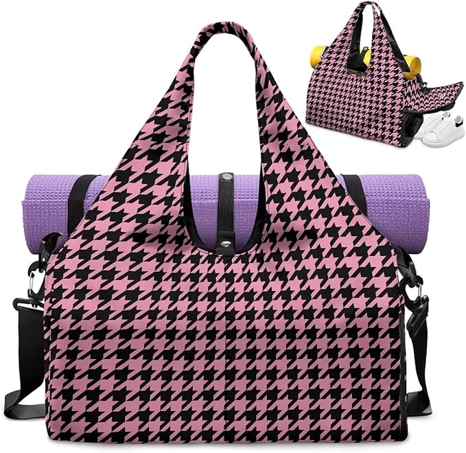 ZCFYGDX Yoga Gym Bag with Removable Adjustable Shoulder Strap, Shoe Compartment & Top Yoga Mat Holder 17.72x8.66x9.84in