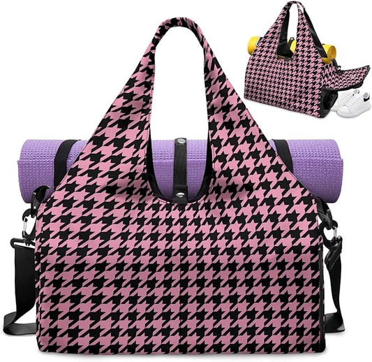 ZCFYGDX Yoga Gym Bag with Removable Adjustable Shoulder Strap, Shoe Compartment & Top Yoga Mat Holder 17.72x8.66x9.84in