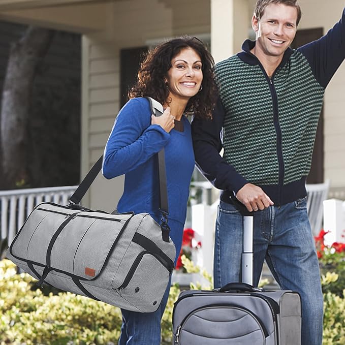 100L Travel Duffle Bag for Men, Urtala 32” Large Duffle Bag for Traveling with Shoe Compartment, Foldable Travel Duffel Bag Weekender Bag Gym Bag for Men Women Waterproof & Tear Resistant (Gray)