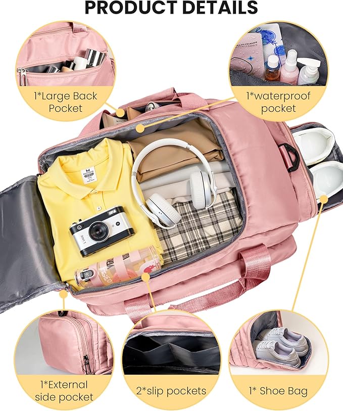 10 11 12 13 14 15 16 Year Old Girl Birthday Gift, Initial Gym Bags with Shoe Compartment, Dance Bag for Girls, Monogram Kid Overnight Bags, Teen Girl Gifts Trendy Stuff (Letter C)