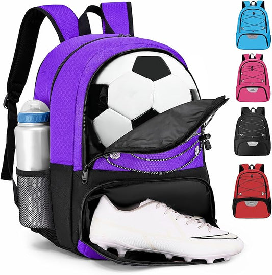 Youth Soccer Bag-Soccer Backpack&Backpack for Football Basketball,with Ball Compartment Separate Cleat Package