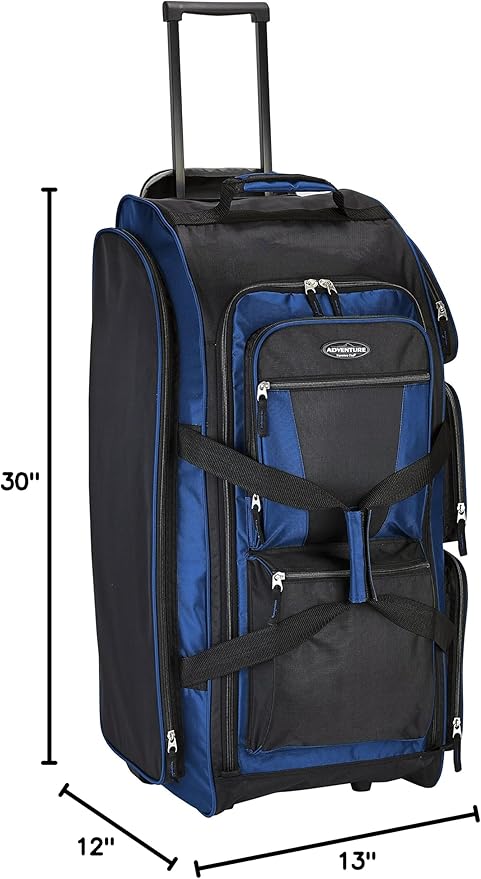 Travelers Club Xpedition 30 Inch Multi-Pocket Upright Rolling Duffel Bag