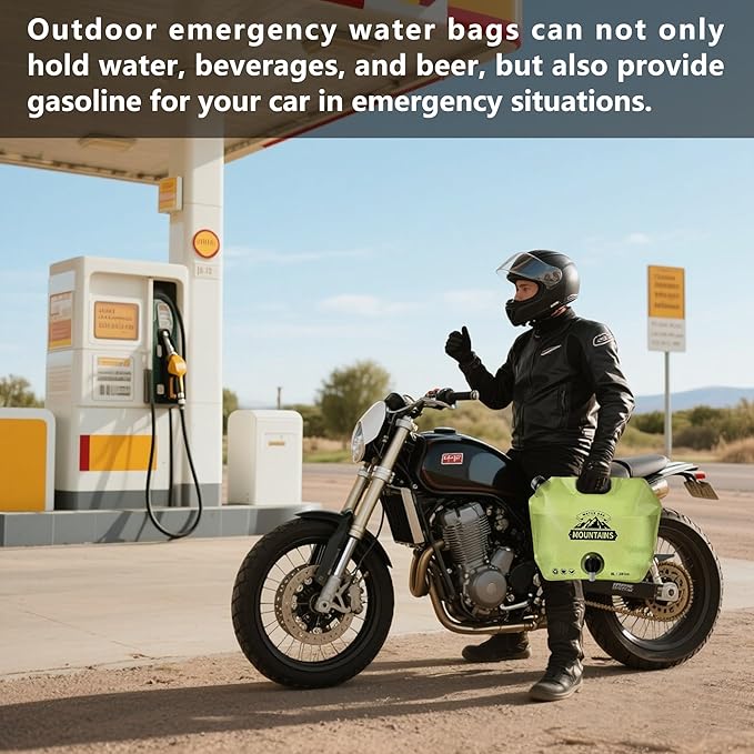 Collapsible 8L Water Storage Bag, BPA-Free Portable Folding Water Jug with Adjustable Faucet, Leakproof Emergency Water Bag for Camping, Hiking, Riding, Outdoor Sport (4, Green)