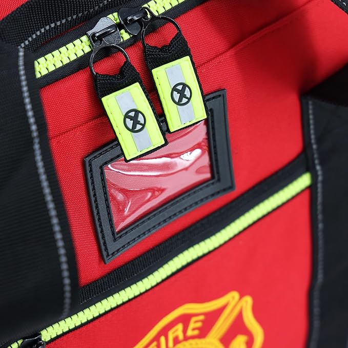 Lightning X Value Firefighter Turnout Gear Bag w/Maltese Cross and Custom Embroidered Name - RED