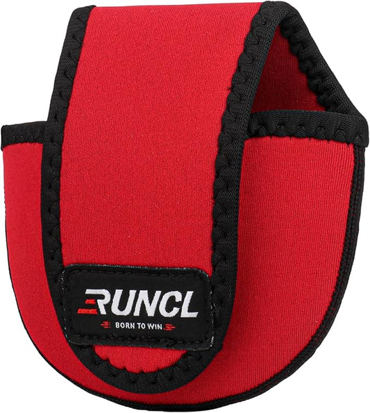 RUNCL Baitcasting Reel Bag – Protective Storage Pouch for Baitcasting Reels & Spinning Reels, Lightweight & Durable, Ideal for Freshwater & Saltwater Fishing Trips (Red & Black)