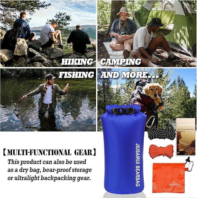 7.8Oz Ultralight Bear Bag Hanging Kit: 30D Waterproof Bear Proof Food Storage for Backpacking and Camping Alternative to Bear Canister