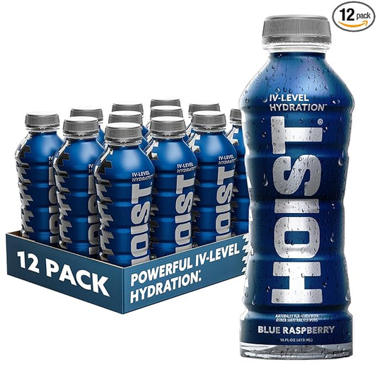 HOIST Premium Military Hydration Electrolyte Drink, Powerful IV-Level Hydration, Clinically Proven Performance Drink, Blue Raspberry, 16 Fl Oz (Pack of 12)