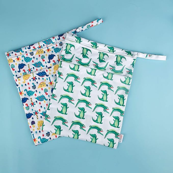 ALVABABY 2pcs Wet Dry Bags Mommy Bag,Waterproof Reusable,Yoga Gym Bag for Swimsuits or Wet Clothes L-YX2834