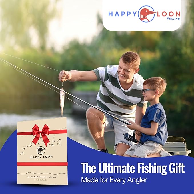 Elite Waterproof Fishing Tackle Bag Set - 2 Medium, 100% Submersible Dry Bags, Floats with Lure & bait- Scuba-Grade Zipper, PVC-Free, Tethering Loop - Premium Fishing accessory pouch