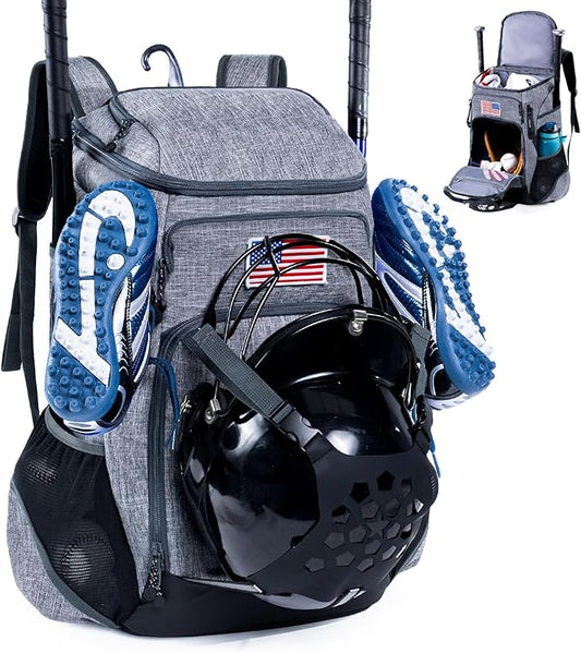 | Baseball Bag Softball Bat Bag, Double-layer Baseball Backpack Adult with Gear Klip To Hold Baseball Glove, Baseball Essential Gear, Youth Baseball Bag for Boys, Girls, Baseball Accessories