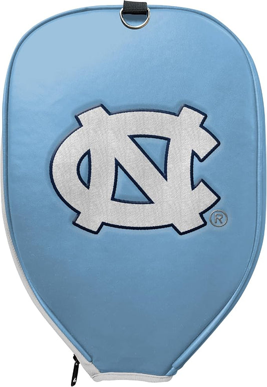 Officially Licensed Collegiate Pickleball Paddle Cover - Lightweight PU Leather Material - Durable Foam Interior Protection with Zippered Closure - Fits Most Paddles on the Market