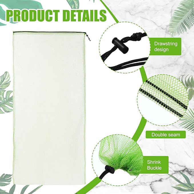 6 Pcs large Mesh Bag 24 x 48 inch Ball Mesh Drawstring Storage Sports Equipment Bag for Balls Beach