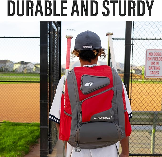 Baseball Bag - Backpack for Baseball, Softball, Tball - Adults & Youth Bat Bag