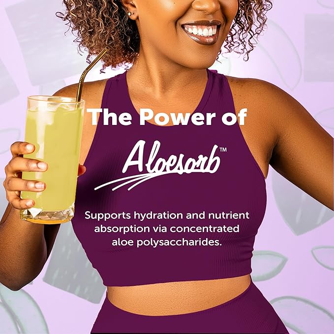 Lily of The Desert EcoSport Instant Hydration Packets - Naturally Sweetened with Electrolytes, Vitamin C, B Vitamins & Aloe, Lemon Lime, 24 Count, 0.25 Oz Ea