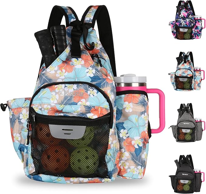 ZOEA Pickleball Backpack with Water Bottle Holder, Waterproof Multi-Style, Reflective Design, Adjustable Straps, Hidden Storage