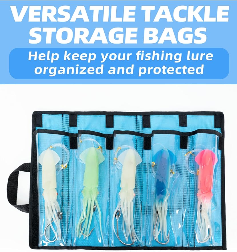 BLUEWING 5 Pockets Tackle Storage Bag for 9in Trolling Lure
