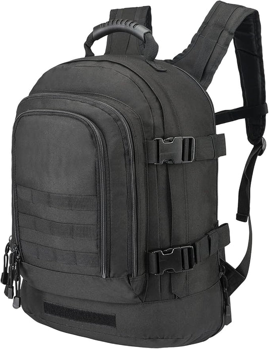 ZSearARMY Tactical Backpacks Assault Pack 3 Day Bag Expandable Backpack Out Bag Classic Case Travel Hiking (Black, with Belt)