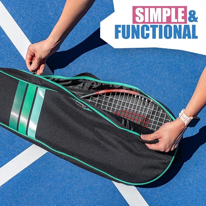 Durable Tennis Bag - Lightweight Racket Bag for Men, Women & Professionals - Roomy Interior