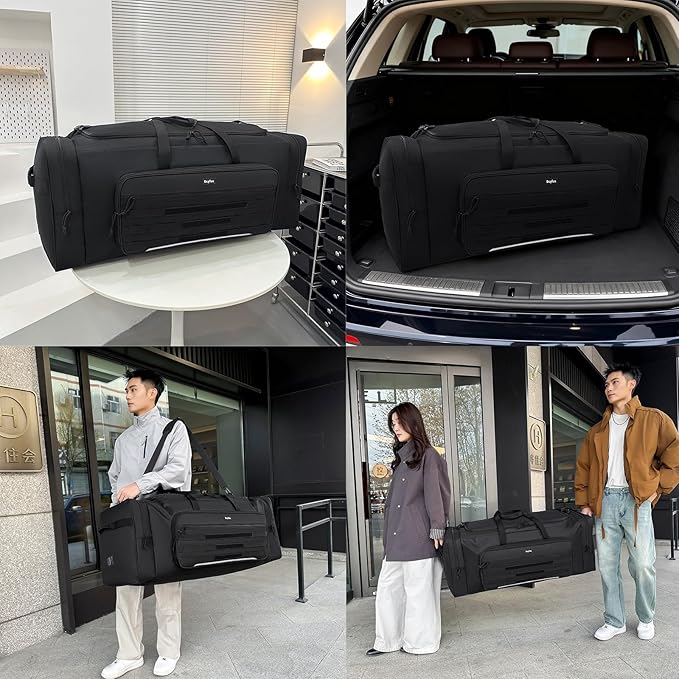 145L Extra Large Duffle Bag, 38"Heavy Duty Duffle Bag, Large Duffle Bag for Travel, Gym Duffle Bag for Men, Large Sports Duffle Bag, Baseball Duffel Bag with Shoulder Strap (Black)
