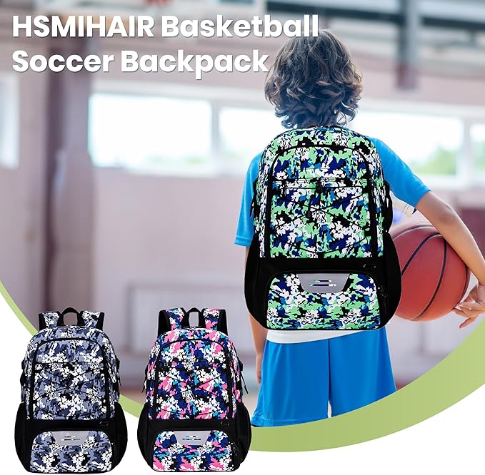 Basketball Backpack Large Sports Bag for Men&Youth,Gym Bag with Separate Ball & Shoes Compartment,Travel Bag for Basketball,Soccer,Volleyball
