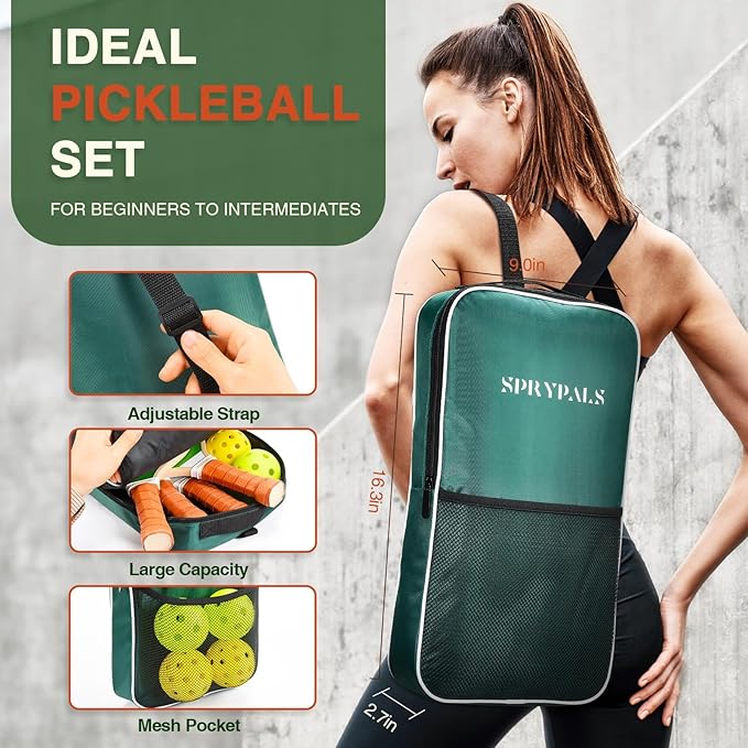 Pickleball Paddles Set of 4, USAPA Approved Pickleball Set of 4 with 4 Pickleball Balls & 1 Carry Bag Premium Wooden Cute Pickle Ball Paddles Grip Gifts for Women Youth Men