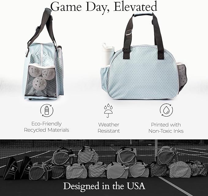 Pik’le’Ball Sport Premium Women's Pickleball Bag – Stylish and Versatile Sports Bag with Water Bottle Holder, Padded Paddle Pocket, and Spacious Design (fits 2+ Paddles!)