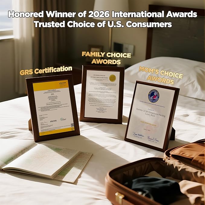 10 Set Compression Packing Cubes for Travel Essentials,Compressible Expandable Packing Cubes for Suitcase,OlarHike Luggage Organizer Bags for Travel,Handy Helper for Organizing Clothes(Light Blue)