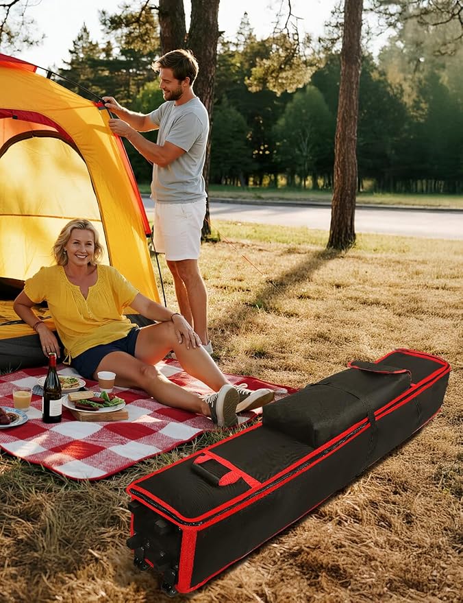 10 x 10 x 62 in Heavy Duty Canopy Tent Bag Replacement – Wheeled 800D Oxford Pop Up Canopy Carrying Case with Handle, Waterproof Outdoor Storage Bag for 10x10 Instant Tent