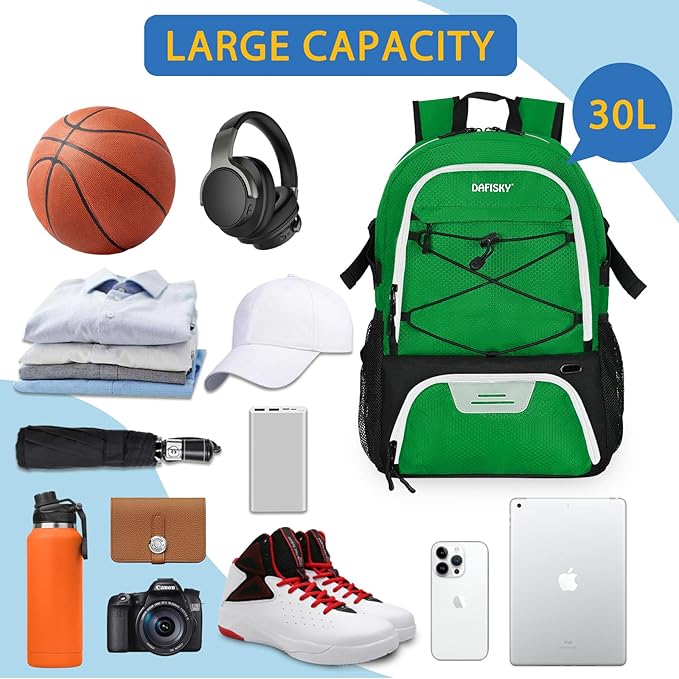 Basketball Backpack with Ball Compartment – Large Basketball Bag with Shoes compartment Sports Equipment Bag for Soccer Ball,Volleyball,Gym,Outdoor,Travel